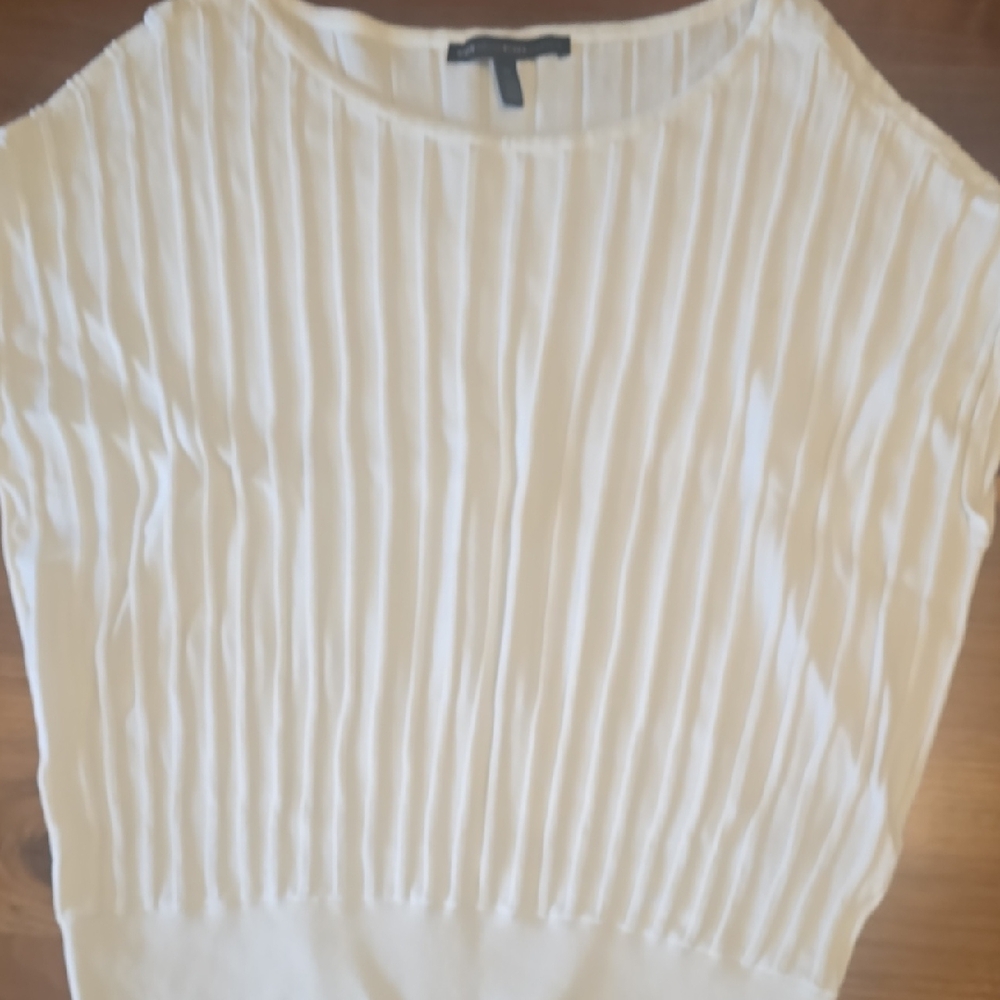 White House Black Market Cream Textured Blouse